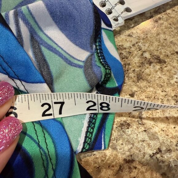 Belly By Design Size 3X Green and Blue Blouse - Picture 5 of 8